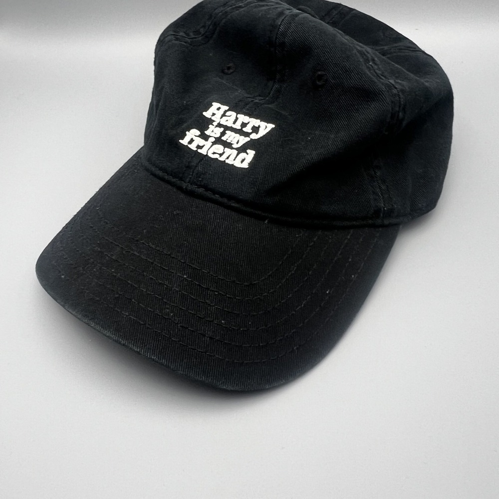 Harry Styles Harry Is My Friend Black Embroidered Dad Hat Baseball Cap 832 - Picture 1 of 3